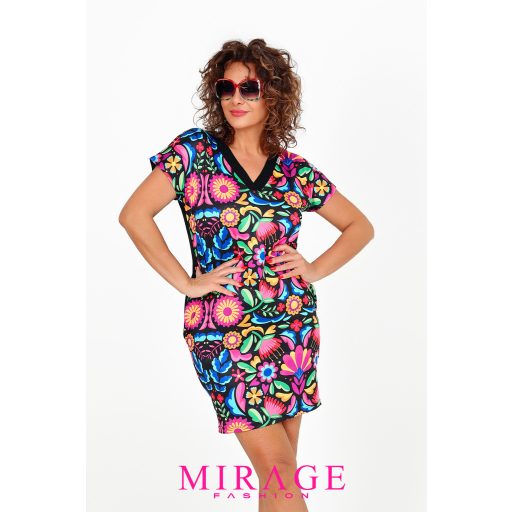 Mirage Sacramento V nyakú ruha, virágos