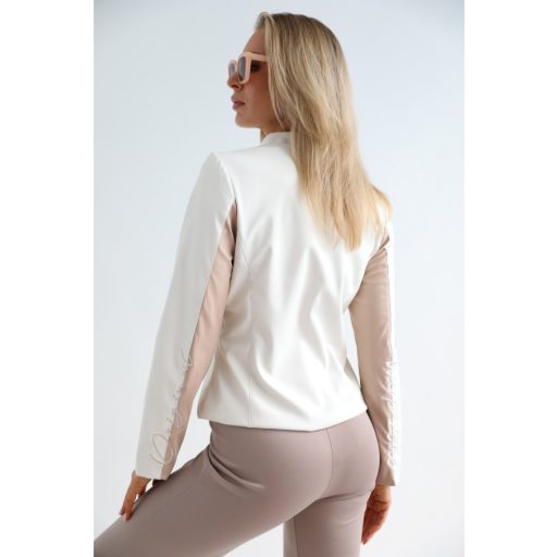  Warp Zone Spring bélelt műbőr kabát, fehér