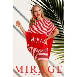 Mirage Delilah asszimetrikus tunika, piros csíkos