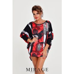 Mirage Díva bő tunika, piros mintás