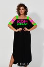Mirage Icon vállán neon pántos maxiruha, fekete