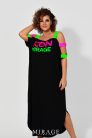 Mirage Icon vállán neon pántos maxiruha, fekete