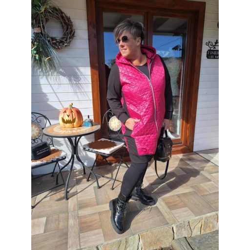 Fashion by nono Casting kardigan kabát, fuxia-fekete