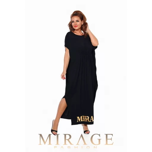 Mirage Whisper mell alatt húzott maxiruha, fekete