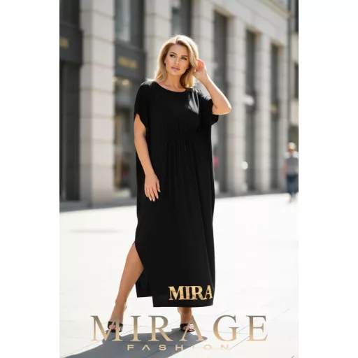 Mirage Whisper mell alatt húzott maxiruha, fekete