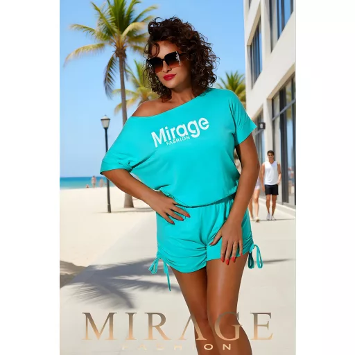 Mirage Valentisz pamut shortos overál, menta