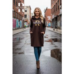 Rensix Panama zippes kapucnis pulóver, csokibarna