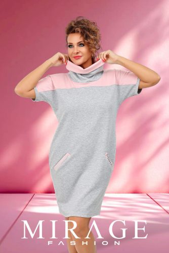 Mirage Miléna nizza ruha, szürke-púder