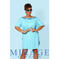 Mirage Depo bő tunika, aqua kék feliratos