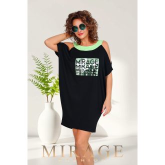 Mirage Berberon vállain nyitott tunika, fekete almazöld
