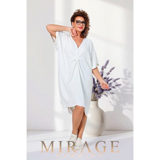 Mirage Ilda elől csavart silky szatén ruha, krém