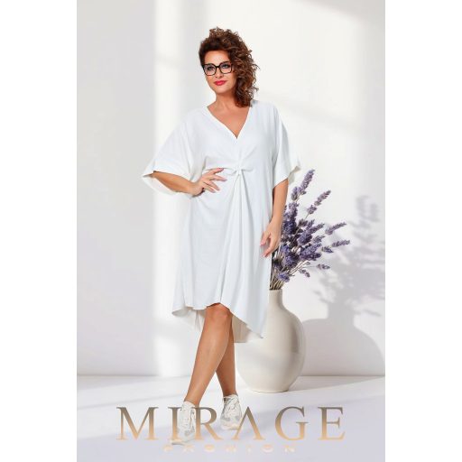 Mirage Ilda elől csavart silky szatén ruha, krém