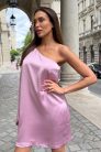 Anna Russo Blooming szatén ruha, púder