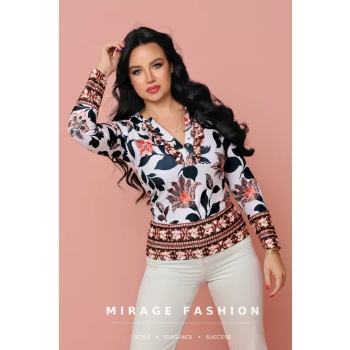 Mirage Charlotte fodros felső, virág mintás