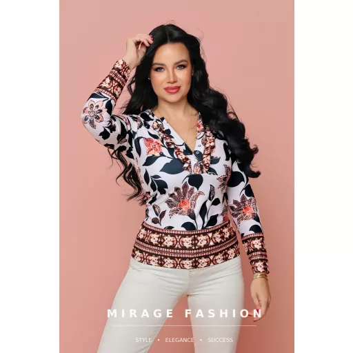 Mirage Charlotte fodros felső, virág mintás