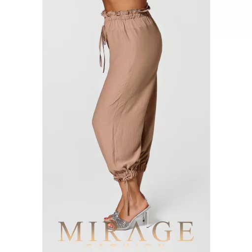 Mirage Gyöngyvér silky szatén nadrág, homok