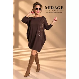 Mirage Samantha csónaknyakú ruha, csokibarna