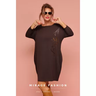 Mirage Samantha csónaknyakú ruha, csokibarna