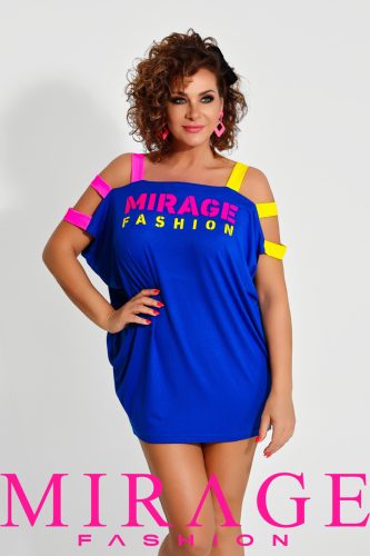 Mirage Shark vállán neon pántos tunika, királykék