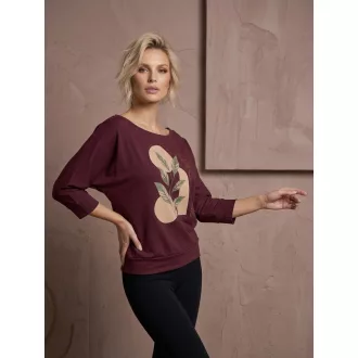 La Chére Britney denevér ujjú felső, burgundi