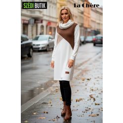La Chére Fortuna pulóver, fehér-bézs-barna