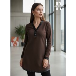 Rensix Tissaia díszgombos ruha, sötétbarna