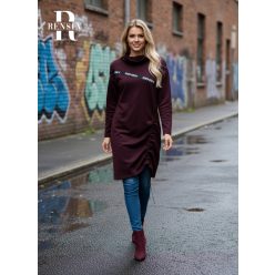 Rensix Pandora oldalán húzókás tunika, padlizsán