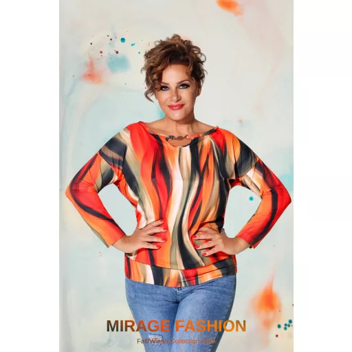 Mirage Csepke díszes passzés felső, mintás