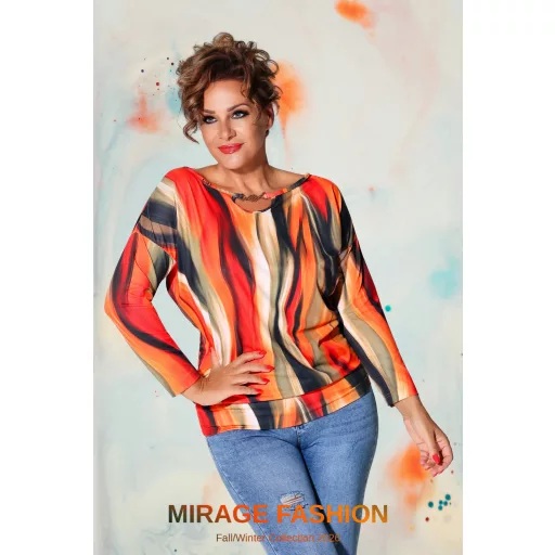 Mirage Csepke díszes passzés felső, mintás