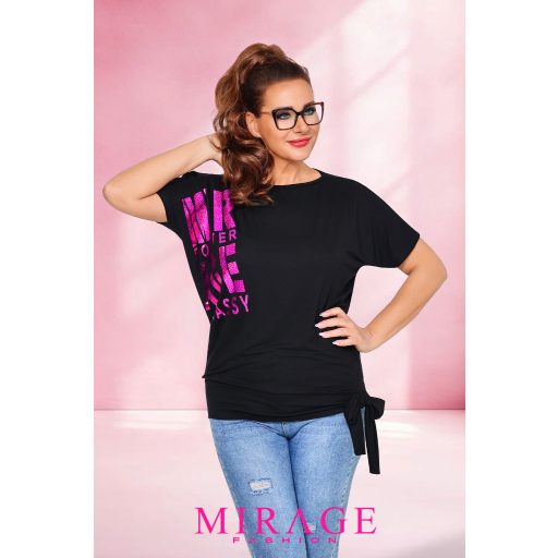 Mirage Mandarin oldalán kötős felső, fekete