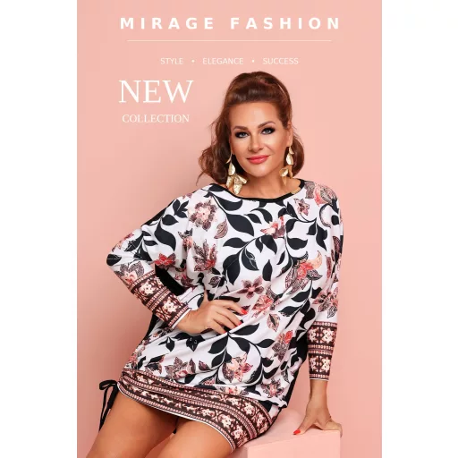 Mirage Vida oldalán megkötős tunika, virág mintás