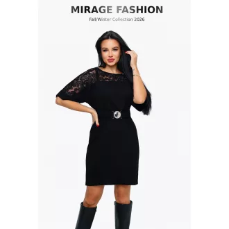 Mirage Oti csipkebetétes ruha, fekete