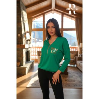 Rensix Zippes, gumis aljú felső, zöld