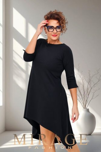 Mirage Frakki elegáns hátul rakott ruha, fekete