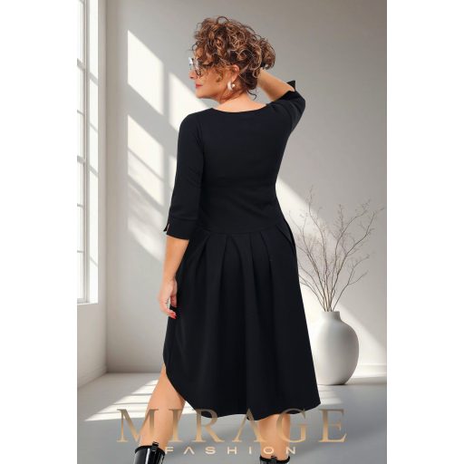 Mirage Frakki elegáns hátul rakott ruha, fekete