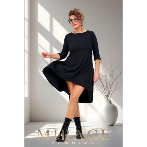 Mirage Frakki elegáns hátul rakott ruha, fekete