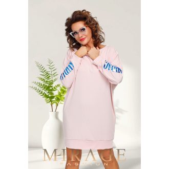 Mirage Nissan bordázott pulóver, babarózsaszín