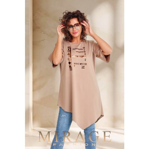 Mirage Zhanna asszimetrikus tunika, bézs