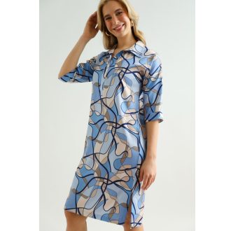 Warp Zone Desire alkalmi ruha, kék mintás