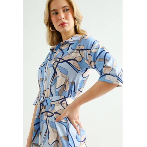 Warp Zone Desire alkalmi ruha, kék mintás