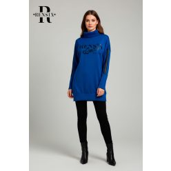 Rensix Wool bordás kötött pulóver, kék