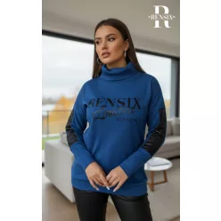 Rensix Wool bordás kötött pulóver, kék Rensix Wool bordás kötött pulóver, kék