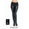 Mirage magas derekú bőrbetétes leggings, fekete