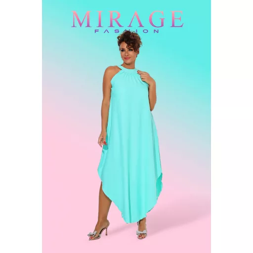 Mirage Zira öves silky szatén maxiruha, menta