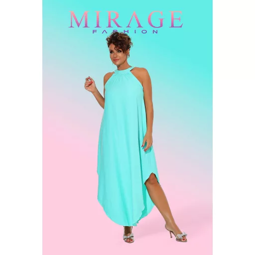 Mirage Zira öves silky szatén maxiruha, menta