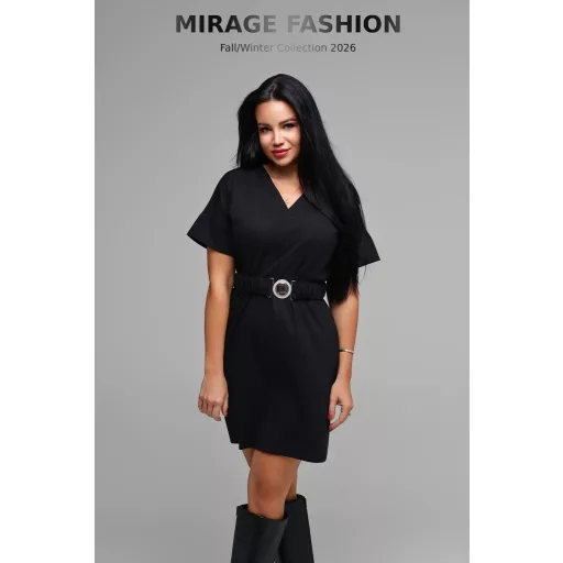 Mirage Galina öves puntó ruha, fekete