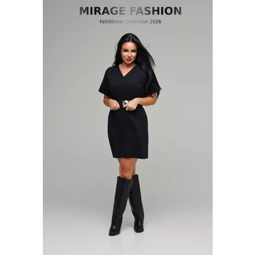 Mirage Galina öves puntó ruha, fekete