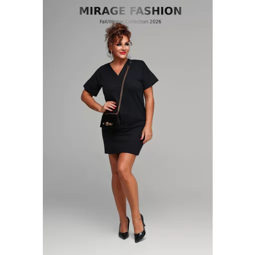 Mirage Galina öves puntó ruha, fekete