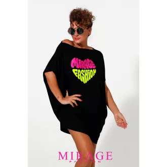Mirage Mirella asszimetrikus tunika, fekete