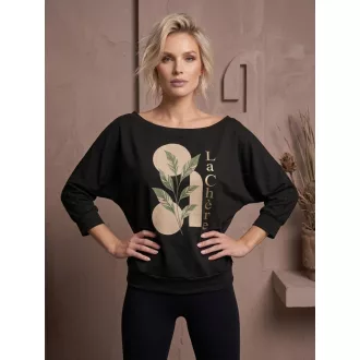 La Chére Britney denevér ujjú felső, fekete
